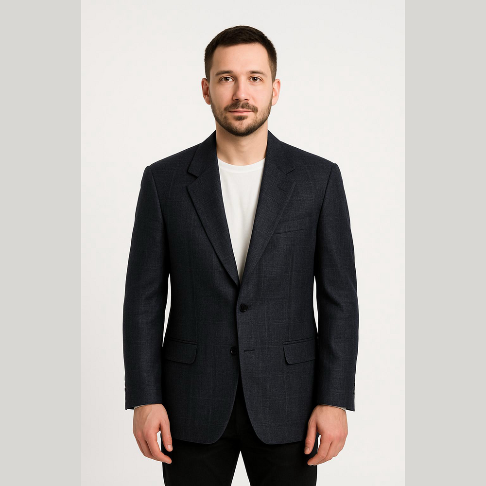 Nino Cerruti Rue Royal Blue Gray Blazer